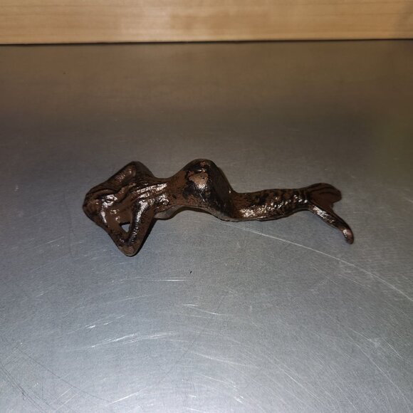 Mermaid-Shaped Cast Iron Shelf Sitter with Rustic Bronze Finish 2 3/8" H - Picture 5 of 8